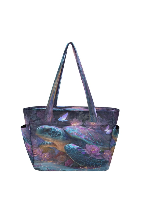 Tote Bag Quilted Tote Bag Women's Tote Handbags Suitable for Work, Beach, Travel and Shopping Colorful Sea Turtle