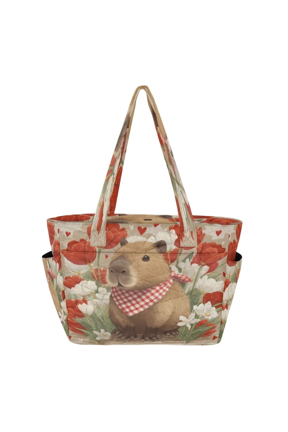 Tote Bag Quilted Tote Bag Women's Tote Handbags Suitable for Work, Beach, Travel and Shopping Cute Capybara