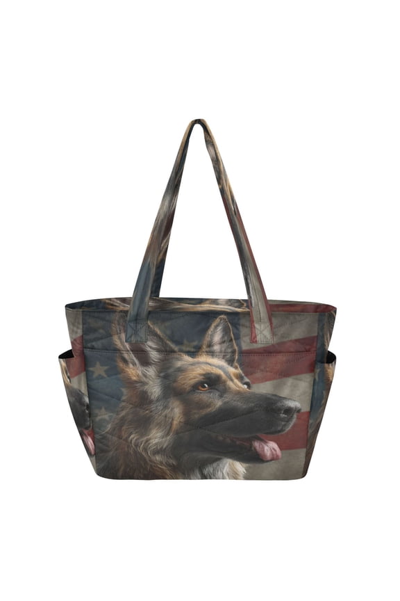 Tote Bag Quilted Tote Bag Women's Tote Handbags Suitable for Work, Beach, Travel and Shopping German Shepherd Photo
