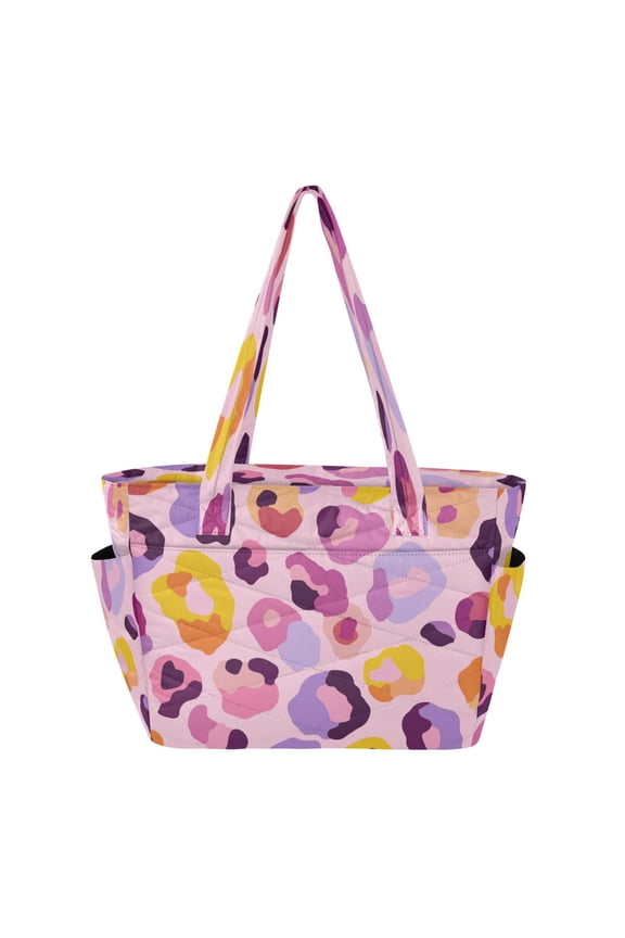 Tote Bag Quilted Tote Bag Women's Tote Handbags Suitable for Work, Beach, Travel and Shopping Pink Leopard Print