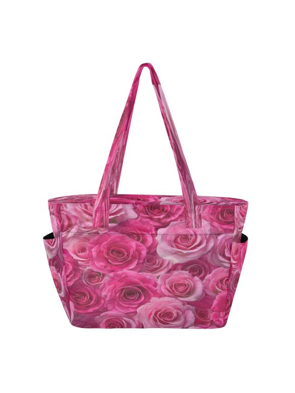 Tote Bag Quilted Tote Bag Women's Tote Handbags Suitable for Work, Beach, Travel and Shopping Vibrant Roses