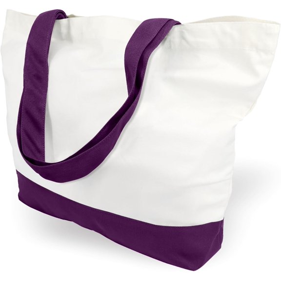 Tote Bag, Reusable Grocery Shopping Cloth Bag, Fashionable Two-Tone Tote for Crafts, DIY Your Creative Designs (Pack of 1) | Super Strong, Large, 12oz, Reusable, Grocery Shopping
