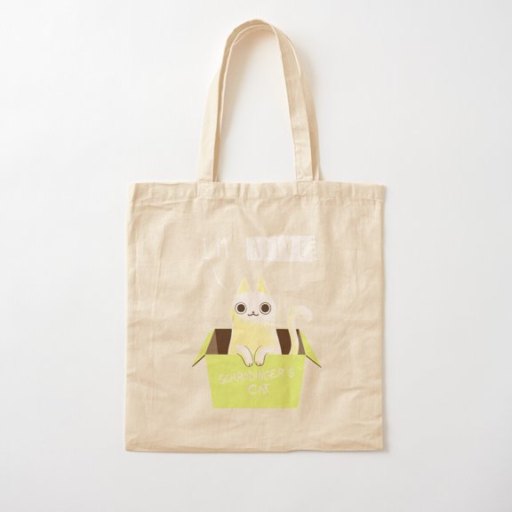 Tote Bag Schrodinger Day, Schrdinger'S Cat, Science Physics, Cute Kitty In A Box Canvas Tote Bags, Reusable Shopping Bag