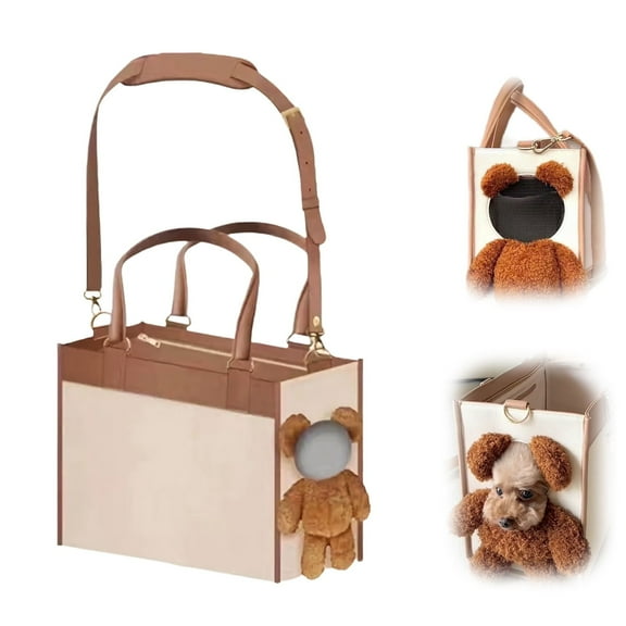 Tote Bag,Shoulder Bag,Large-Capacity Fashion Pet Carrier Leather Dog Purse Convenient Pet Tote For Small And Medium Sized Dogs And Cats Portable Tote Bag Suitable For Going Out And Travel