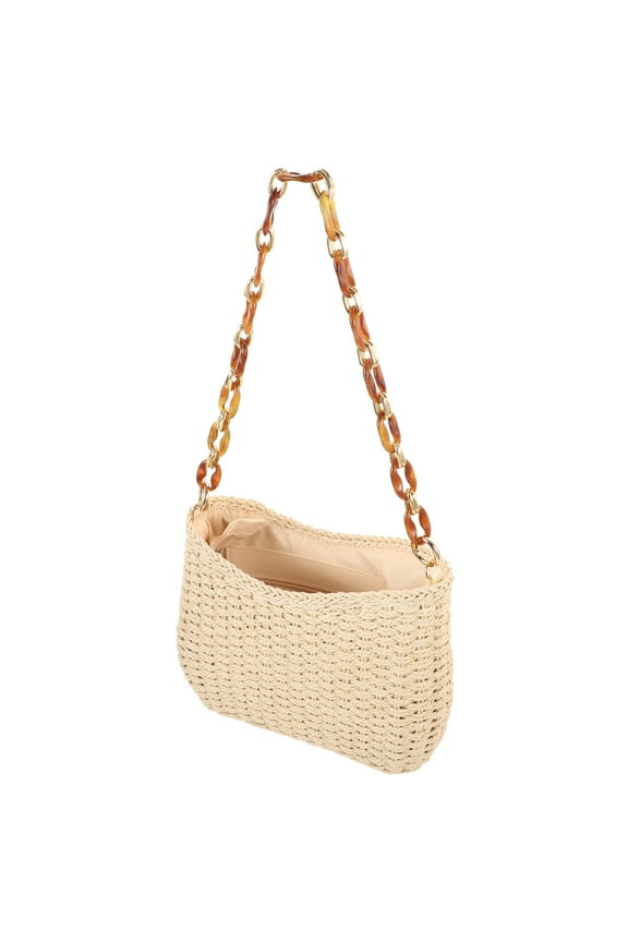 Tote Bag Straw Wallet Ladies Crossbody Purses Summer Woven Women's Shopping Polyester Acrylic Paper Rope
