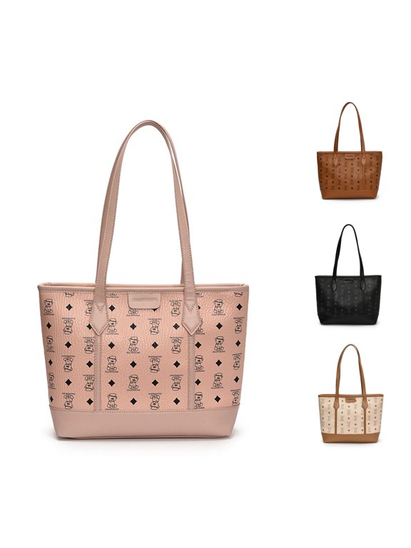 Tote Bag Trend Foreign Style Cute Bear Women's Shoulder Bag Large Capacity Korean Version PU Leather Handbag