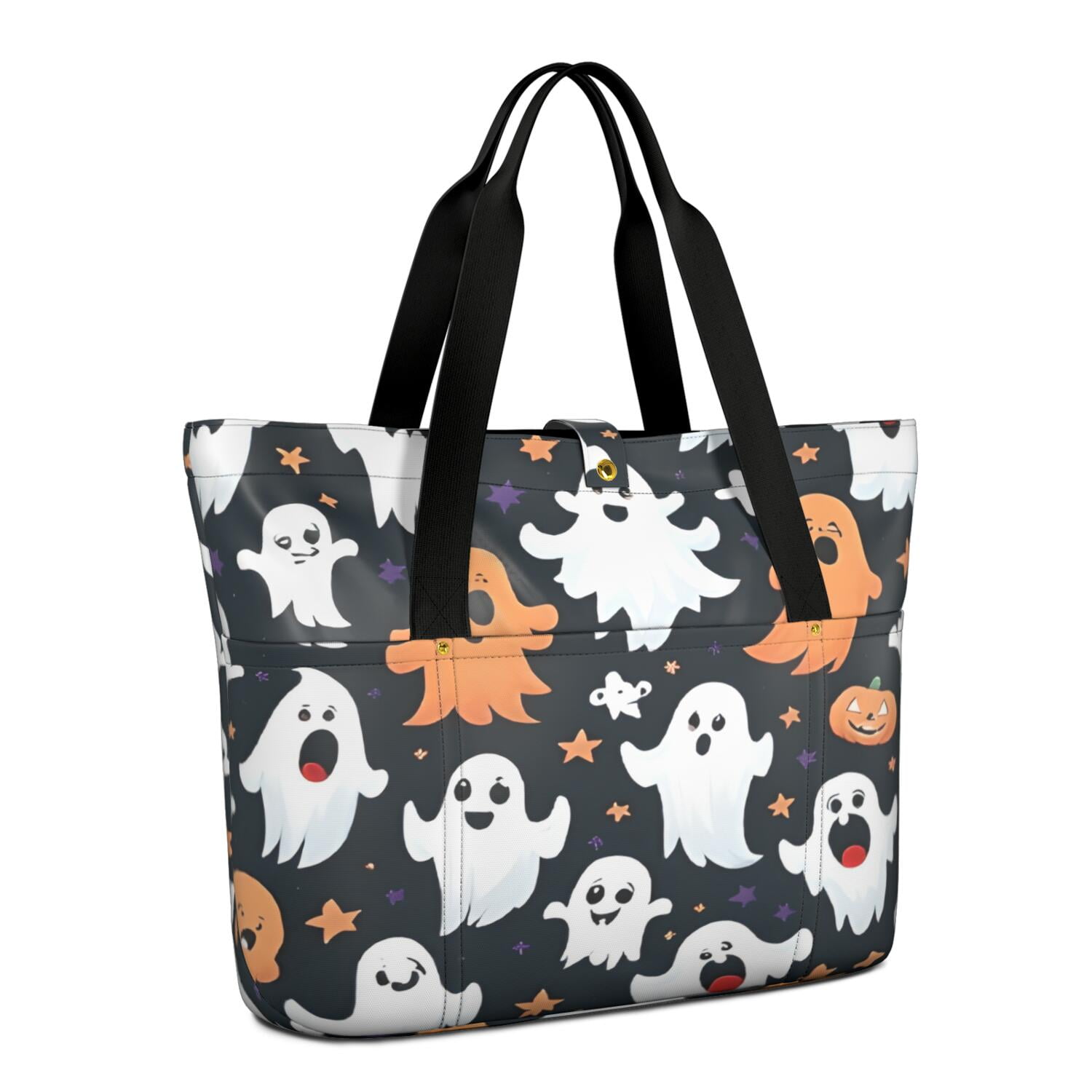 Halloween Pumpkin Tote Bag Stylish Casual Large Capacity Shoulder Bag