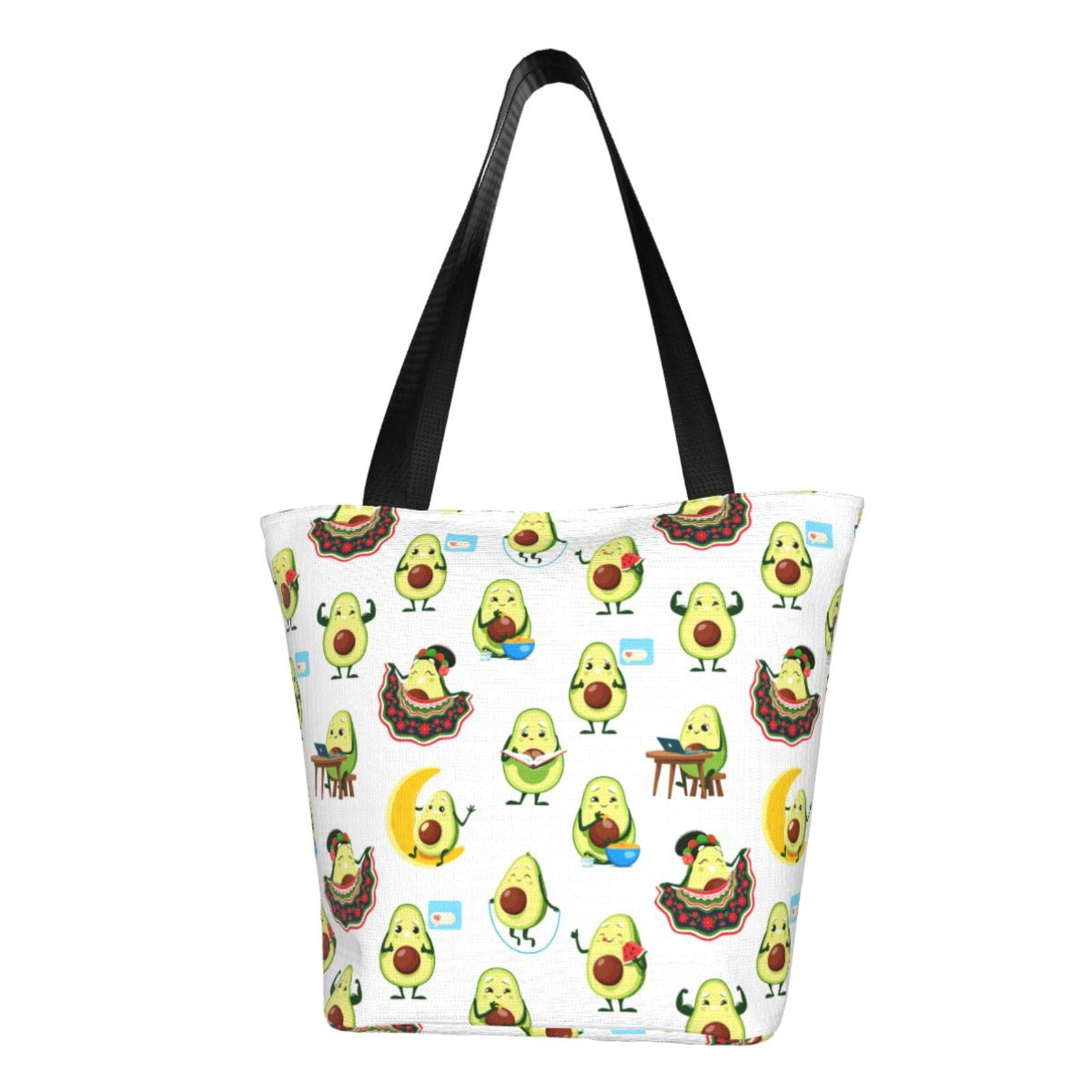 Tote Bag for Women, Funny Avocado In Mexican Clothes Large Capacity ...