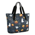 thumbnail image 1 of Tote Bag for Women - Halloween Ghosts Pumpkins and Spider Webs Shoulder Bag - Large Utility Work Duffle Bag with Zipper Handbag for Travel, Work, Sprots, 1 of 5