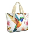 thumbnail image 1 of Tote Bag for Women - Hummingbird with Butterflies and Flowers Shoulder Bag - Large Utility Work Duffle Bag with Zipper Handbag for Travel, Work, Sprots, 1 of 5