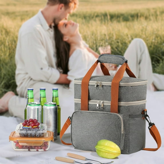 Tote Bag for Women, InsCrazy Large Capacity Waterproof Double Layer Insulated Bag Insulation and Freshness Clashing Color Picnic Bag Multifunctional Outdoor Handbag