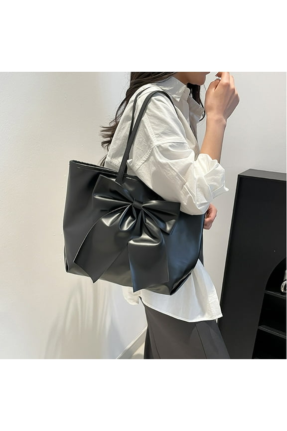 Tote Bag for Women,Large Capacity Shoulder Bag,Big Bow Handbag,Fashionable Work Purse,Stylish Designer Leather Bag,Casual Shopping Travel Carryall Holiday Gifts