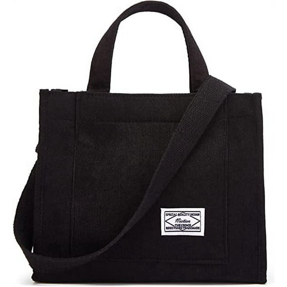 GOERTI Women's Corduroy Satchel Hobo Handbag, Black