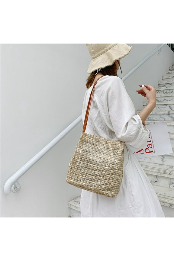 Tote Bag Women Small Satchel Bag Straw Beach Bag Cute Hobo Bags Fashion Tote Handbag Crossbody Summer Purse 2025, 9.8x9.8"