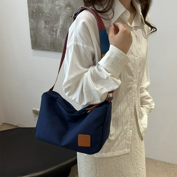 Tote Bag For Women,Teacher Tote Bags,Gifts For College Students,Pretty Simple Crossbody Bags,College Students Wide Shoulder Bag(Navy 12.6x6.89x5.12in)from ANMUYUM