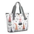 thumbnail image 1 of Tote Bag for Women - White Christmas Gnome and Snowflake Pattern Shoulder Bag - Large Utility Work Duffle Bag with Zipper Handbag for Travel, Work, Sprots, 1 of 5