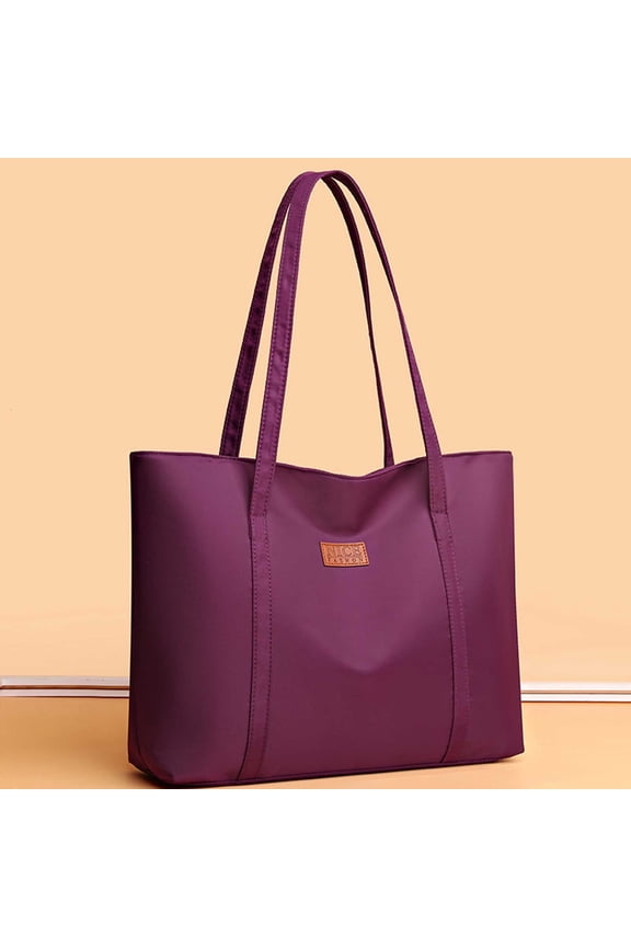 Tote Bag Women’s Large Nylon Shoulder Handbag | Waterproof Top Handle Purse with Organizer Zipper Pockets | Yoga Mat Buckle | Lightweight 13.38"x4.33"x11.02" | 1pc | Black Blue Green Purple