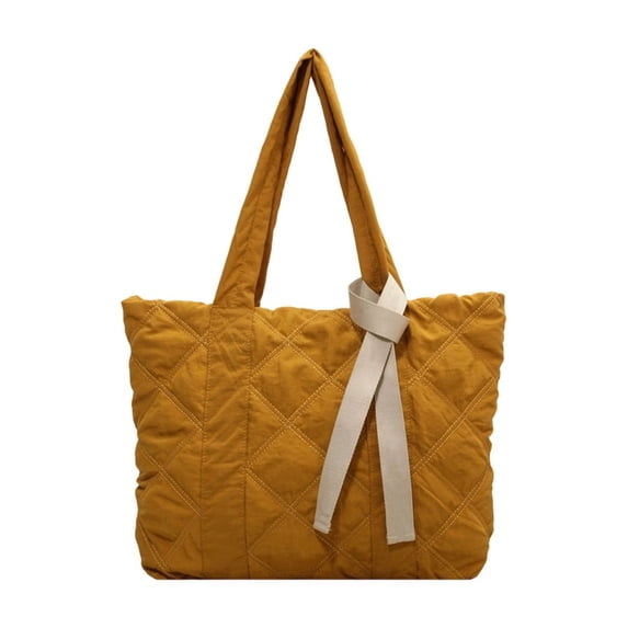 Tote Bag Women's Quilted Down Shoulder Bag Large Capacity for Work School Daily Commute