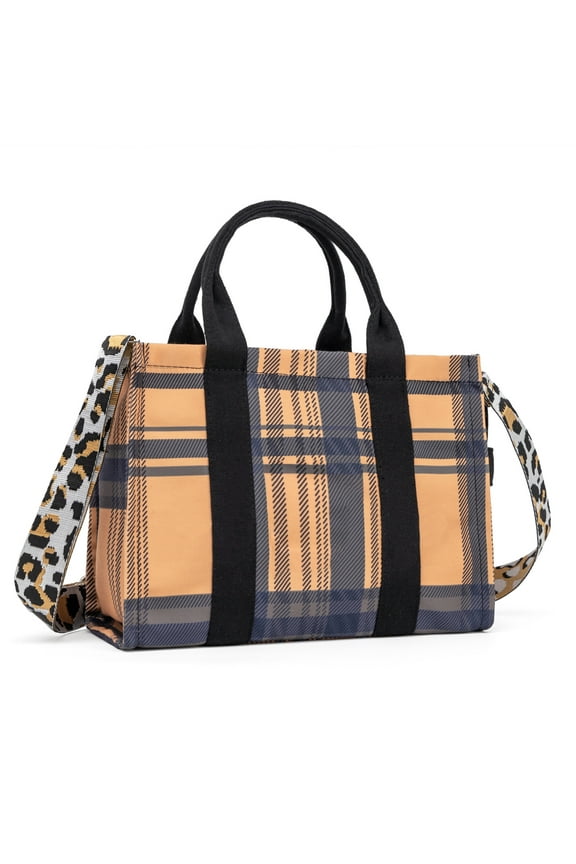 Tote Bag for Travel, Kabaqoo Crossbody Shoulder Handbag with Zipper, Brown