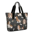 thumbnail image 1 of Tote Bag for Women - Basset Hounds with Bones and Presents Shoulder Bag - Large Utility Work Duffle Bag with Zipper Handbag for Travel, Work, Sprots, 1 of 5