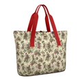 thumbnail image 1 of Tote Bag for Women - Beige Christmas Pine Cone Pattern Shoulder Bag - Large Utility Work Duffle Bag with Zipper Handbag for Travel, Work, Sprots, 1 of 5