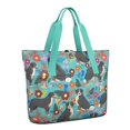 thumbnail image 1 of Tote Bag for Women - Bernese Mountain and Flower Shoulder Bag - Large Utility Work Duffle Bag with Zipper Handbag for Travel, Work, Sprots, 1 of 5