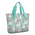 thumbnail image 1 of Tote Bag for Women - Bichon Dog Blue Florals Shoulder Bag - Large Utility Work Duffle Bag with Zipper Handbag for Travel, Work, Sprots, 1 of 5