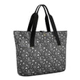 thumbnail image 1 of Tote Bag for Women - Black White Halloween Skull Pattern Shoulder Bag - Large Utility Work Duffle Bag with Zipper Handbag for Travel, Work, Sprots, 1 of 5