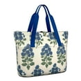 thumbnail image 1 of Tote Bag for Women - Blue Floral Pattern Shoulder Bag - Large Utility Work Duffle Bag with Zipper Handbag for Travel, Work, Sprots, 1 of 5