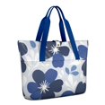 thumbnail image 1 of Tote Bag for Women - Blue Pioneer Flower Shoulder Bag - Large Utility Work Duffle Bag with Zipper Handbag for Travel, Work, Sprots, 1 of 5