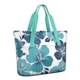 thumbnail image 1 of Tote Bag for Women - Blue Pioneer Flower Shoulder Bag - Large Utility Work Duffle Bag with Zipper Handbag for Travel, Work, Sprots, 1 of 5