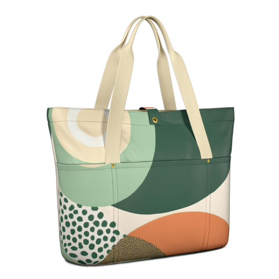 Tote Bag for Women - Boho Abstract Art Shoulder Bag - Large Utility Work Duffle Bag with Zipper Handbag for Travel, Work, Sprots