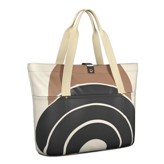 Tote Bag for Women - Boho Abstract Art Shoulder Bag - Large Utility Work Duffle Bag with Zipper Handbag for Travel, Work, Sprots