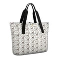 thumbnail image 1 of Tote Bag for Women - Brown Christmas Deer Pattern Shoulder Bag - Large Utility Work Duffle Bag with Zipper Handbag for Travel, Work, Sprots, 1 of 5