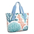 thumbnail image 1 of Tote Bag for Women - Coastal Coral Shoulder Bag - Large Utility Work Duffle Bag with Zipper Handbag for Travel, Work, Sprots, 1 of 5
