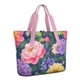 thumbnail image 1 of Tote Bag for Women - Colorful Floral Pattern Shoulder Bag - Large Utility Work Duffle Bag with Zipper Handbag for Travel, Work, Sprots, 1 of 5