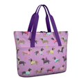 thumbnail image 1 of Tote Bag for Women - Colorful Funny Dachshund Shoulder Bag - Large Utility Work Duffle Bag with Zipper Handbag for Travel, Work, Sprots, 1 of 5