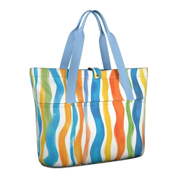 Tote Bag for Women - Colorful and Grey Abstract Art Artwork Shoulder Bag - Large Utility Work Duffle Bag with Zipper Handbag for Travel, Work, Sprots