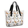 thumbnail image 1 of Tote Bag for Women - Corgi Dog and Footprints Shoulder Bag - Large Utility Work Duffle Bag with Zipper Handbag for Travel, Work, Sprots, 1 of 5