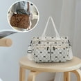 thumbnail image 1 of Tote Bag for Women Cute Bow Pattern Print Shoulder Bag Large Capacity Multiple Compartments Travel Handbag for School Office (White), 1 of 5