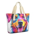 thumbnail image 1 of Tote Bag for Women - Cute Watercolor Dog Pattern Shoulder Bag - Large Utility Work Duffle Bag with Zipper Handbag for Travel, Work, Sprots, 1 of 5