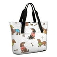 thumbnail image 1 of Tote Bag for Women - Dachshund Footprint Bone Shoulder Bag - Large Utility Work Duffle Bag with Zipper Handbag for Travel, Work, Sprots, 1 of 5