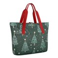 thumbnail image 1 of Tote Bag for Women - Dark Green Christmas Tree Pattern Shoulder Bag - Large Utility Work Duffle Bag with Zipper Handbag for Travel, Work, Sprots, 1 of 5