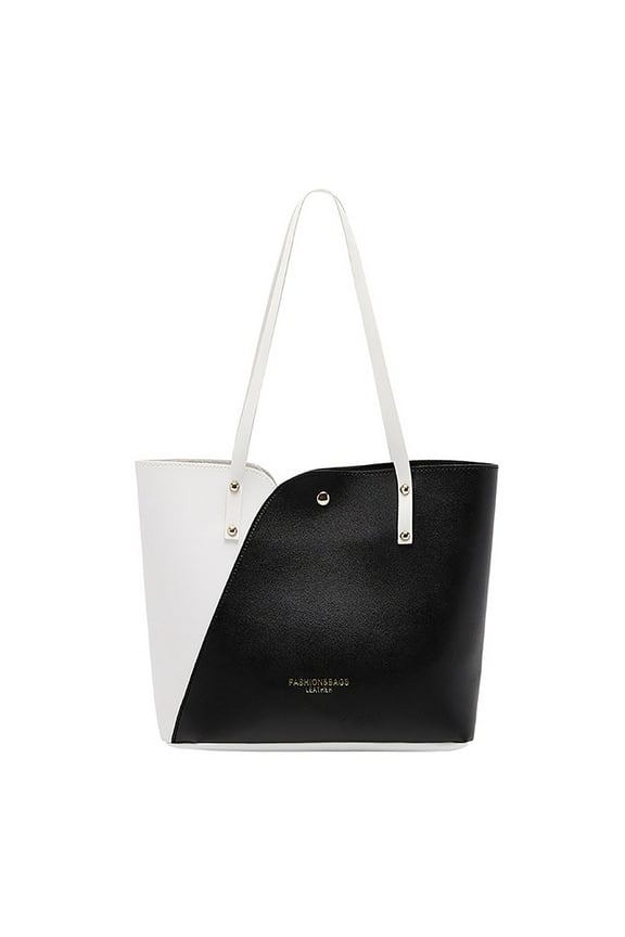 Tote Bag for Women Fashion Colorblock Faux Leather Large Casual Shoulder Purse Satchel Handbags Work Bags