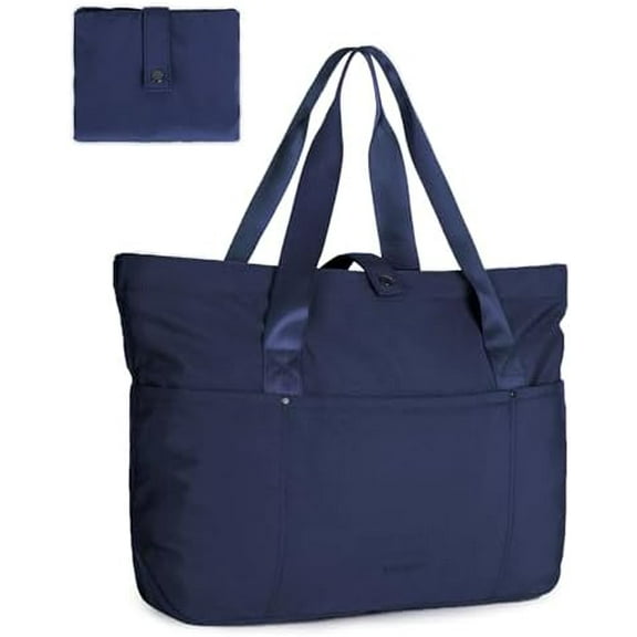 Tote Bag for Women, Foldable Tote Bag With Zipper Travel Large Shoulder Bag Handbag for Work-16.5''l X 6''wx 14''h