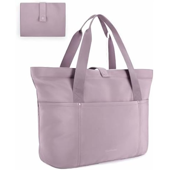 Tote Bag for Women, Foldable Tote Bag With Zipper Travel Large Shoulder Bag Handbag for Work-16.5''l X 6''wx 14''h