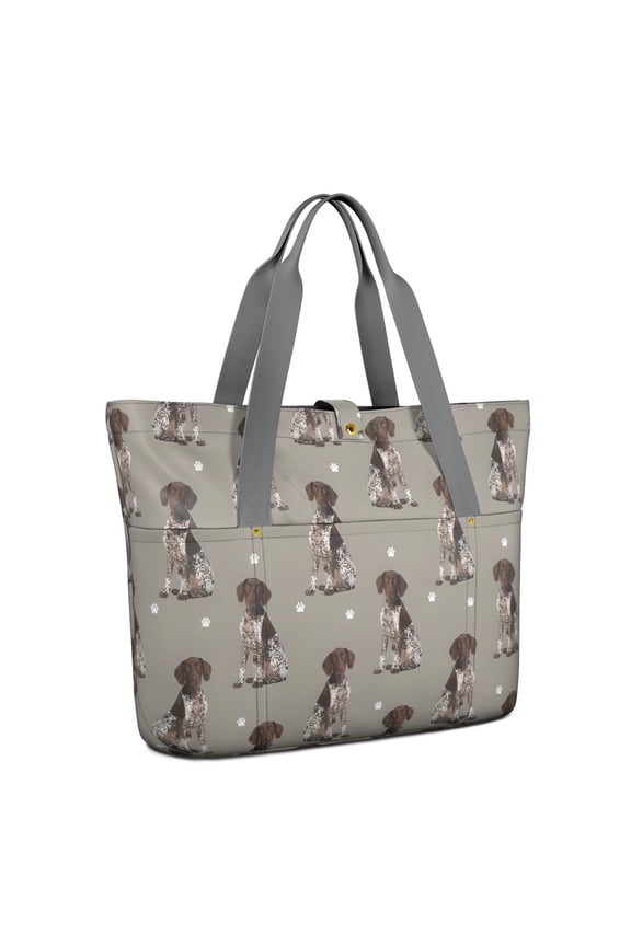 Tote Bag for Women - German Shorthaired Pointer Shoulder Bag - Large Utility Work Duffle Bag with Zipper Handbag for Travel, Work, Sprots