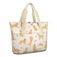 thumbnail image 1 of Tote Bag for Women - Golden Retriever with Bones and Paws Shoulder Bag - Large Utility Work Duffle Bag with Zipper Handbag for Travel, Work, Sprots, 1 of 5