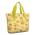 thumbnail image 1 of Tote Bag for Women - Golden Retrievers and Flowers Shoulder Bag - Large Utility Work Duffle Bag with Zipper Handbag for Travel, Work, Sprots, 1 of 5