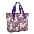 thumbnail image 1 of Tote Bag for Women - Goldendoodle Dog and Flower Floral Shoulder Bag - Large Utility Work Duffle Bag with Zipper Handbag for Travel, Work, Sprots, 1 of 5
